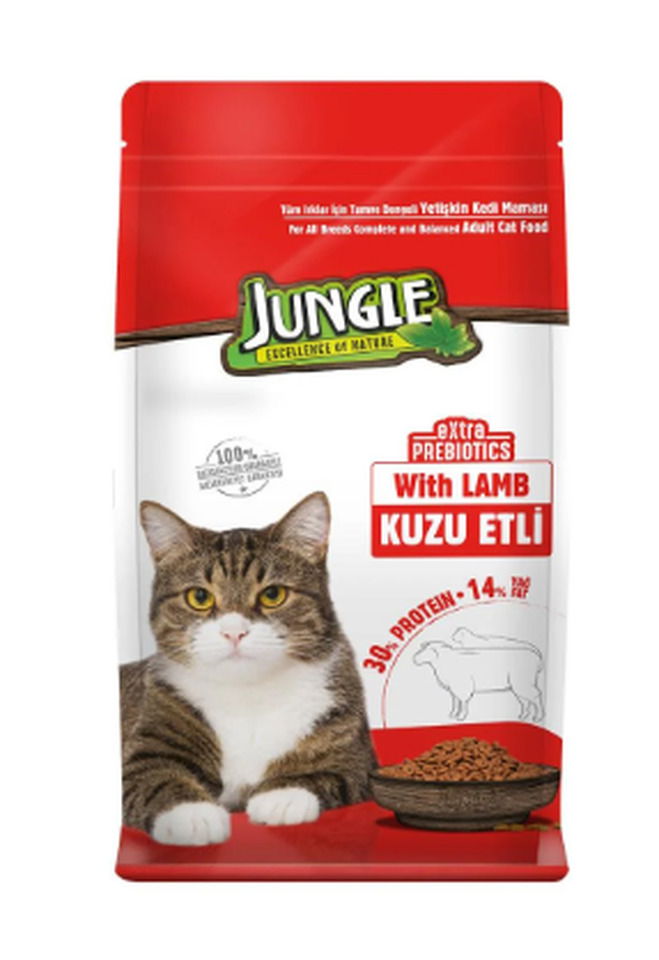 JUNGLE KEDİ MAMASI 500 GR- KUZU ETLİ&YETİŞKİN